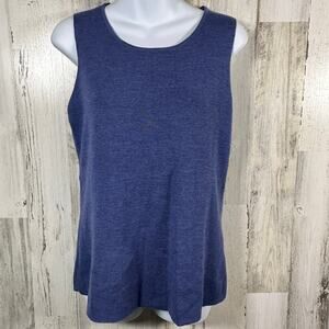 Eileen Fisher 100% Merino Wool Top S | Soft Blue Sleeveless | MSRP $168